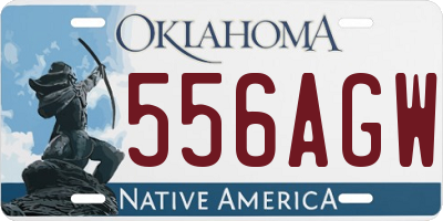 OK license plate 556AGW