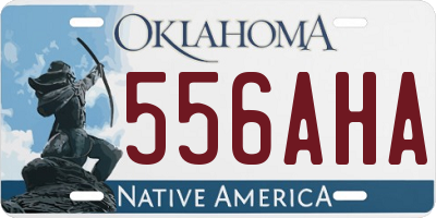 OK license plate 556AHA