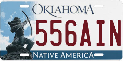 OK license plate 556AIN
