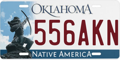 OK license plate 556AKN