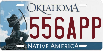 OK license plate 556APP
