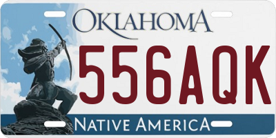 OK license plate 556AQK