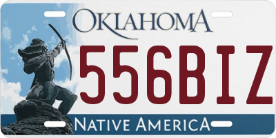 OK license plate 556BIZ