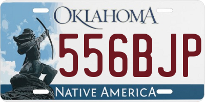 OK license plate 556BJP