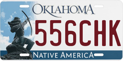 OK license plate 556CHK