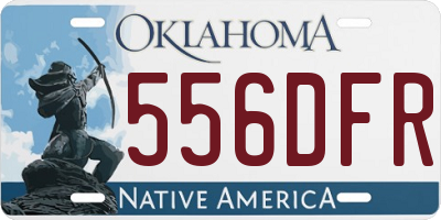 OK license plate 556DFR