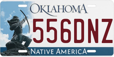 OK license plate 556DNZ