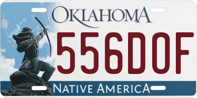 OK license plate 556DOF
