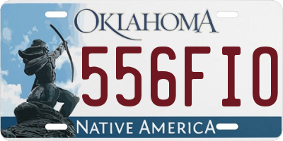 OK license plate 556FIO