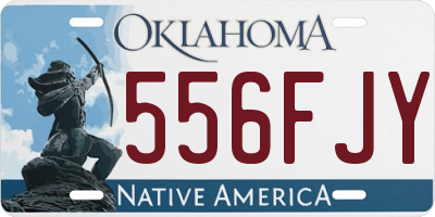 OK license plate 556FJY