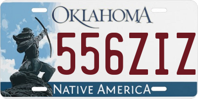 OK license plate 556ZIZ