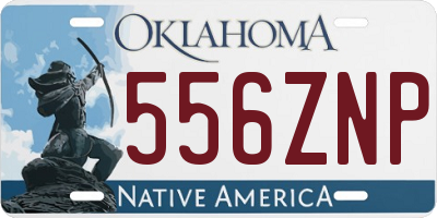 OK license plate 556ZNP