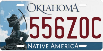 OK license plate 556ZOC