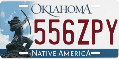 OK license plate 556ZPY