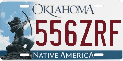 OK license plate 556ZRF