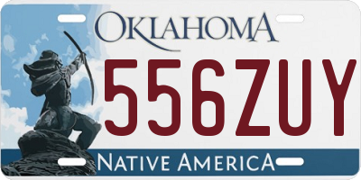 OK license plate 556ZUY