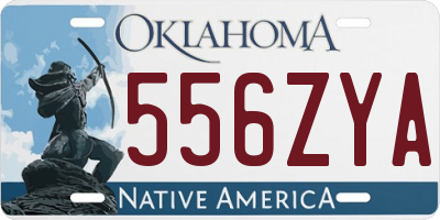 OK license plate 556ZYA
