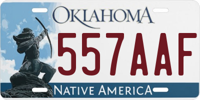 OK license plate 557AAF