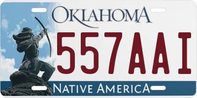 OK license plate 557AAI