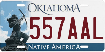 OK license plate 557AAL