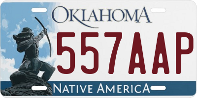 OK license plate 557AAP