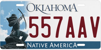 OK license plate 557AAV