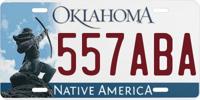 OK license plate 557ABA