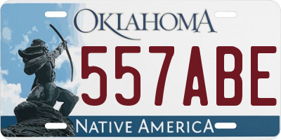 OK license plate 557ABE