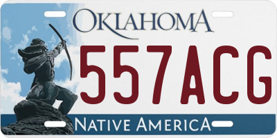 OK license plate 557ACG