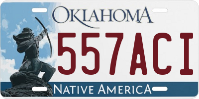 OK license plate 557ACI