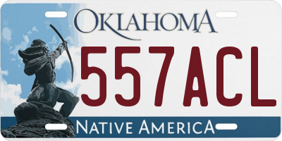 OK license plate 557ACL