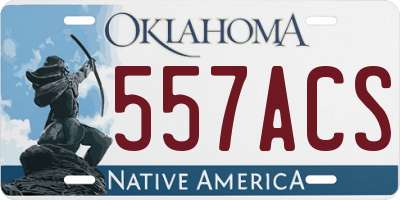 OK license plate 557ACS