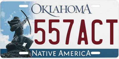 OK license plate 557ACT