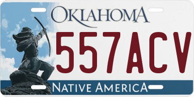 OK license plate 557ACV