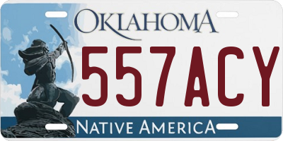 OK license plate 557ACY