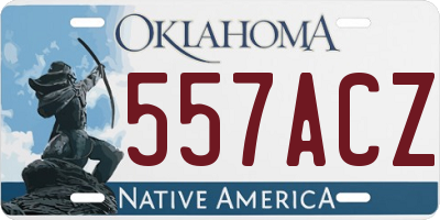 OK license plate 557ACZ