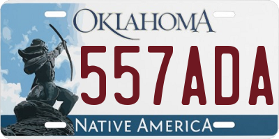 OK license plate 557ADA