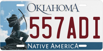 OK license plate 557ADI