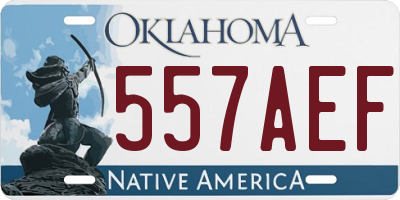 OK license plate 557AEF