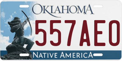 OK license plate 557AEO