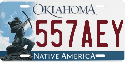 OK license plate 557AEY