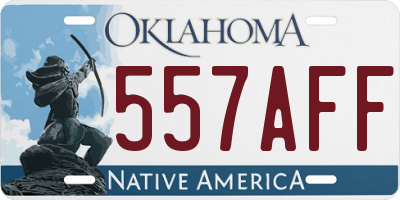 OK license plate 557AFF