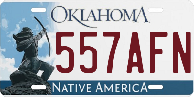 OK license plate 557AFN