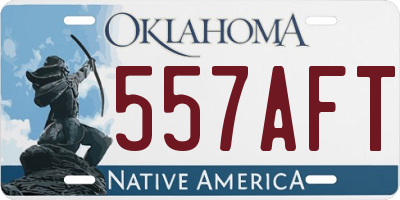 OK license plate 557AFT