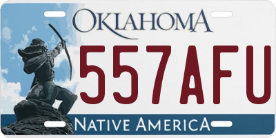 OK license plate 557AFU