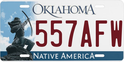 OK license plate 557AFW