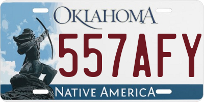 OK license plate 557AFY
