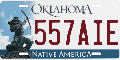 OK license plate 557AIE