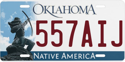 OK license plate 557AIJ