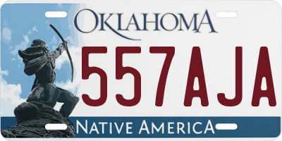 OK license plate 557AJA